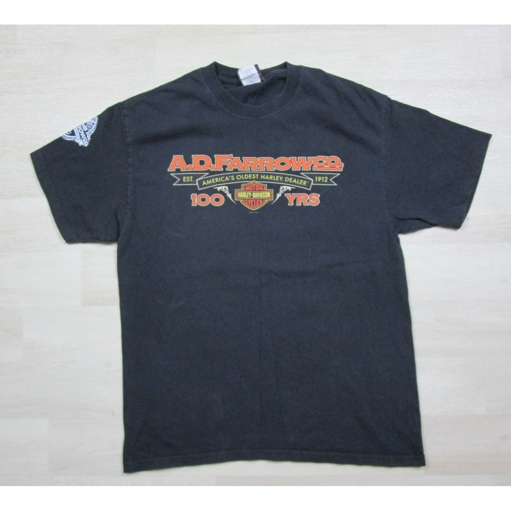 Harley Davidson T Shirt (L) From Columbus, Ohio AD Farrow Motorcycle Biker Cycle